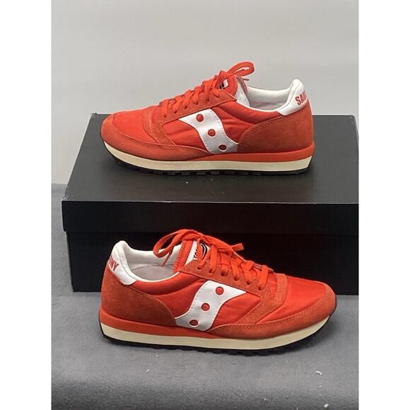 Saucony Jazz 81 Men’s Suede Sneakers Shoes Size 9 Red White - Picture 3 of 5